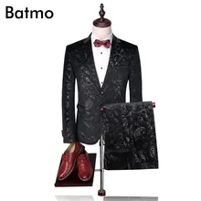 Новое поступление, высококачественные бархатные облегающие черные мужские костюмы с принтом, Свадебный повседневный мужской костюм, большие размеры M, L, XL, XXL, XXXL, 4XL