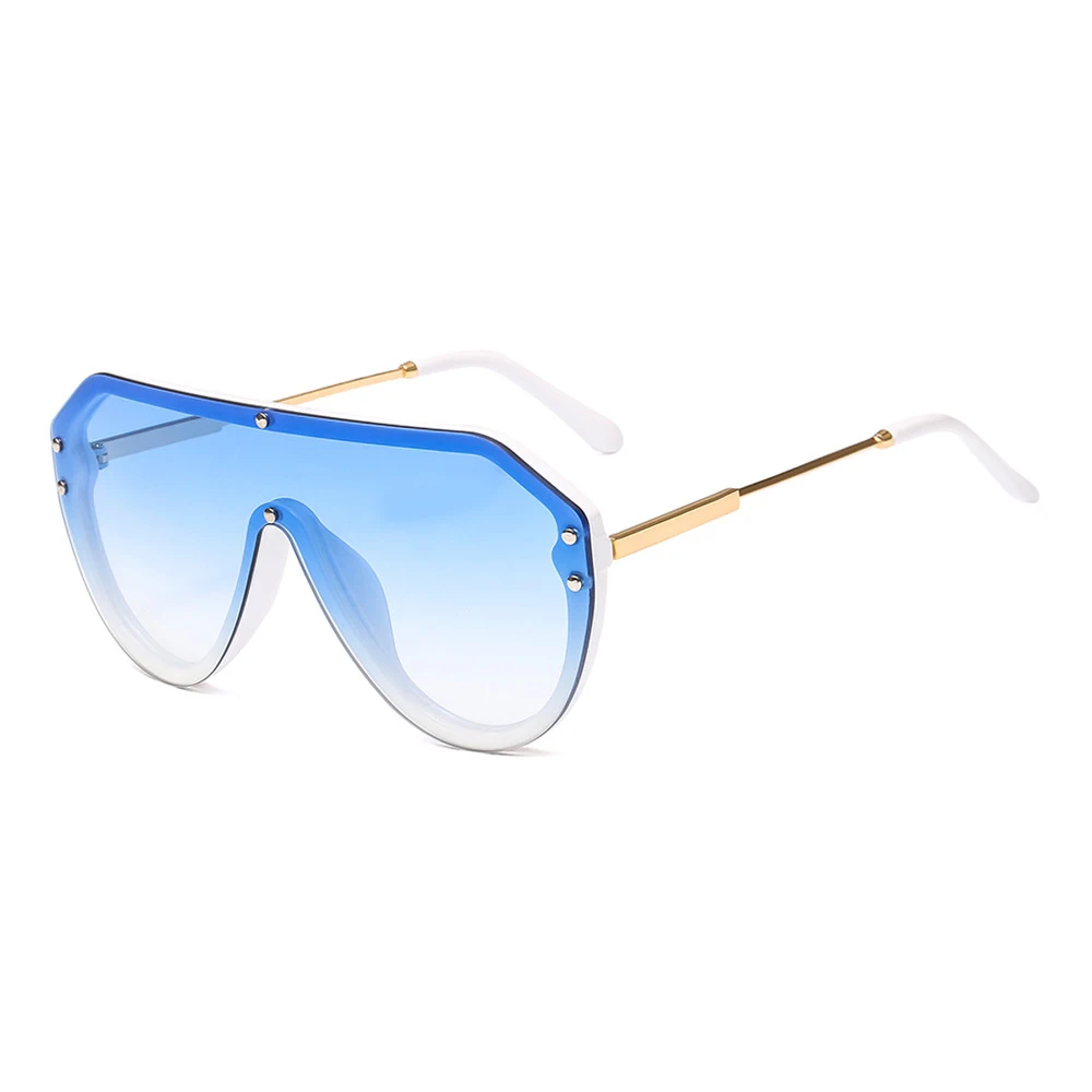 OVZA негабаритные солнцезащитные очки для пилота стиль женские солнцезащитные очки мужские модные очки градиент объектив высокого качества S3037 - Цвет линз: Синий