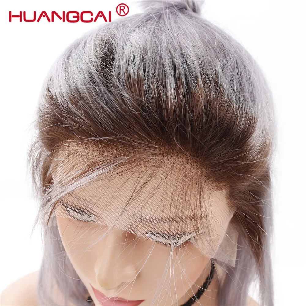 Серебристо-серый бразильский кружевной передний парик al короткие человеческие волосы боб парик Ombre 1B/серый прямые волосы фронта