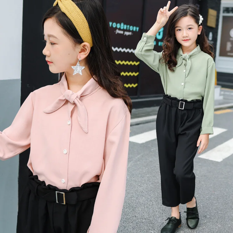 

2020 Toddler Girls Clothing Set Children Fashion Long Sleeved Blouses Shirts + Pants 2pcs Suits Kids Outfits Girls Clothes Sets