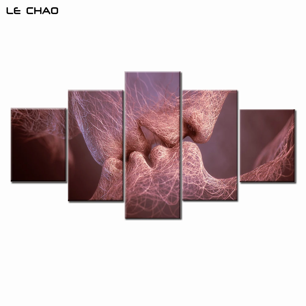 

Canvas Painting Kiss Abstract Picture Canvas Painting Modern Wall Art Pictures for Living Room Abstract Modular Prints Art