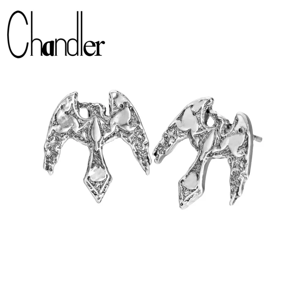 Серьги гвоздики Chandler Феникс вороны бриллианты ювелирные изделия унисекс черные