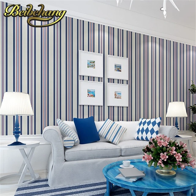 Beibehang wallpaper per soggiorno blu verticale della banda ... Beibehang wallpaper per soggiorno blu verticale della banda ...