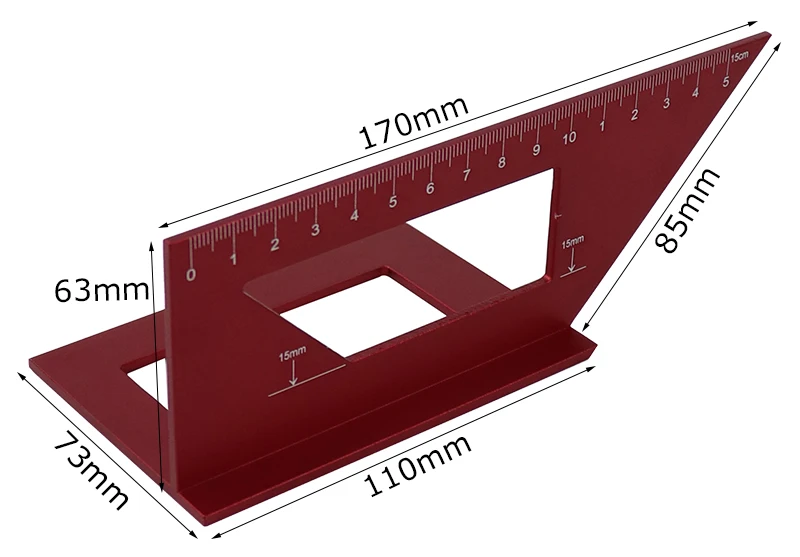 Деревообрабатывающая квадратная угловая линейка 45/90 градусов измеритель угломер алюминиевый сплав маркировочный Калибр линия Scriber столярные инструменты