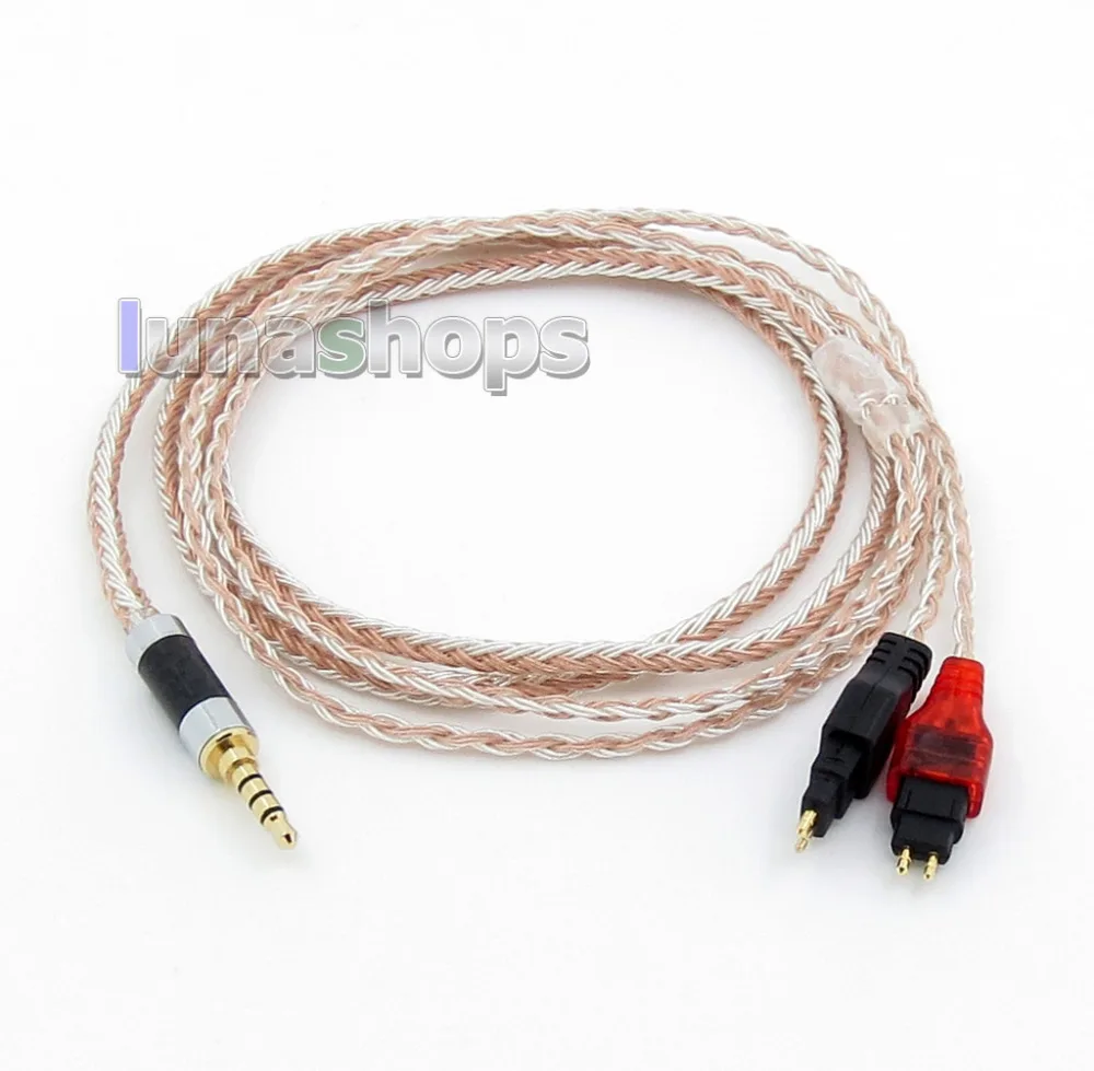 3 5mm 4pole TRRS Re Zero Balanced 16 Core OCC Silver Mixed Earphone Cable For Senheiser
