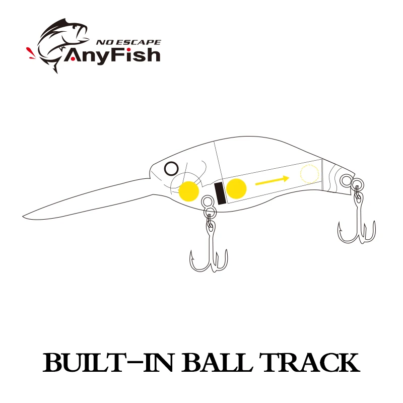 ANYFISN CRANK 70SDR рыболовные приманки жесткие гольян Crankbaits Cranks приманки оседающая на дно Приманка 7 см 16 г воблеры с Крючки собственника