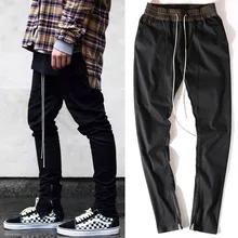 Высокая Уличная Стиль Джастин Бибер лодыжки молния обтягивающие брюки мужские повседневные узкие брюки винтажные джоггеры Pantalon Hombre