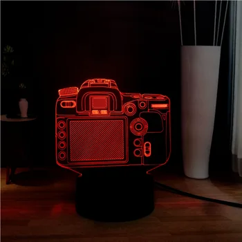 

Novelty Acrylic 3D Illusion Digital Camera LED 7 Color Change Bedside USB Remote Table Night Mood Lamp Holiday Friend Kids Gift