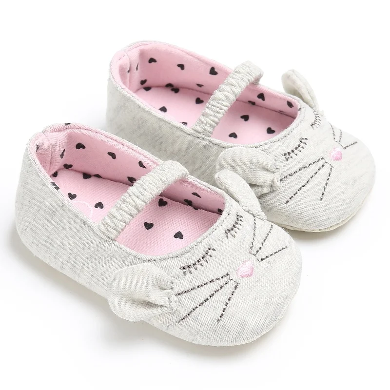 2018 милый кот мягкое дно противоскольжения обувь новорожденного малыша первые ходоки мягкой подошве хлопковая детская обувь