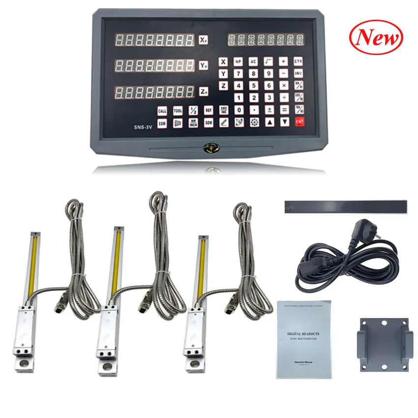 

level measuring instrument 3 axis dro kit/set SNS-3V digital readout with 3 pcs 5u linear optical ruler measuring instrument