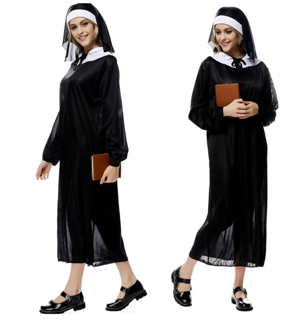 Halloween nun Costumes The Virgin Mary Nun Costume dresses Clothing