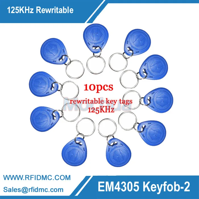 125khz Rewritable Em4305 Id Keyfobs Rfid Tag Key Ring Card 125khz