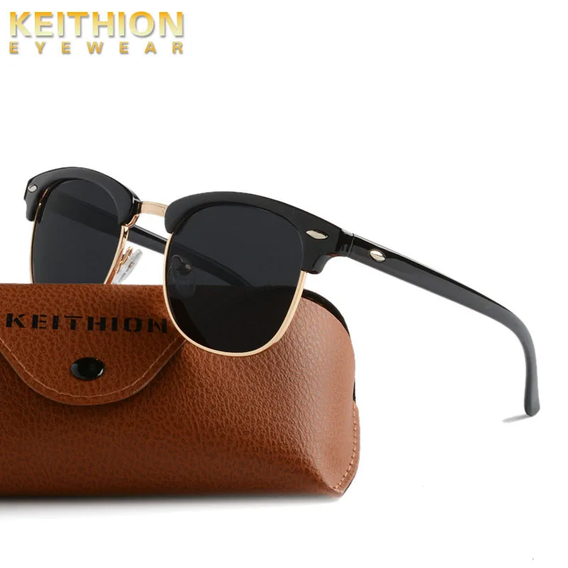 KEITHION Sunglasses Women Popular Brand Designer Retro men Summer Style Sun Glasses Rivet Frame Colorful Coating Shades