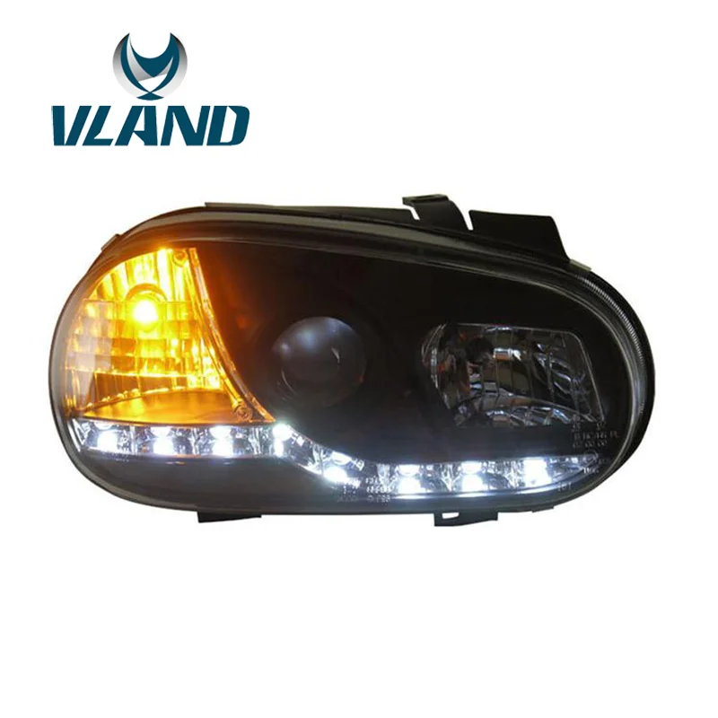 VLAND Заводская Автомобильная фара для гольфа MK4 2003 2004 2005 2006 LED светильник GTI H7 Bi-Xenon HID объектив Plug And Play водонепроницаемый