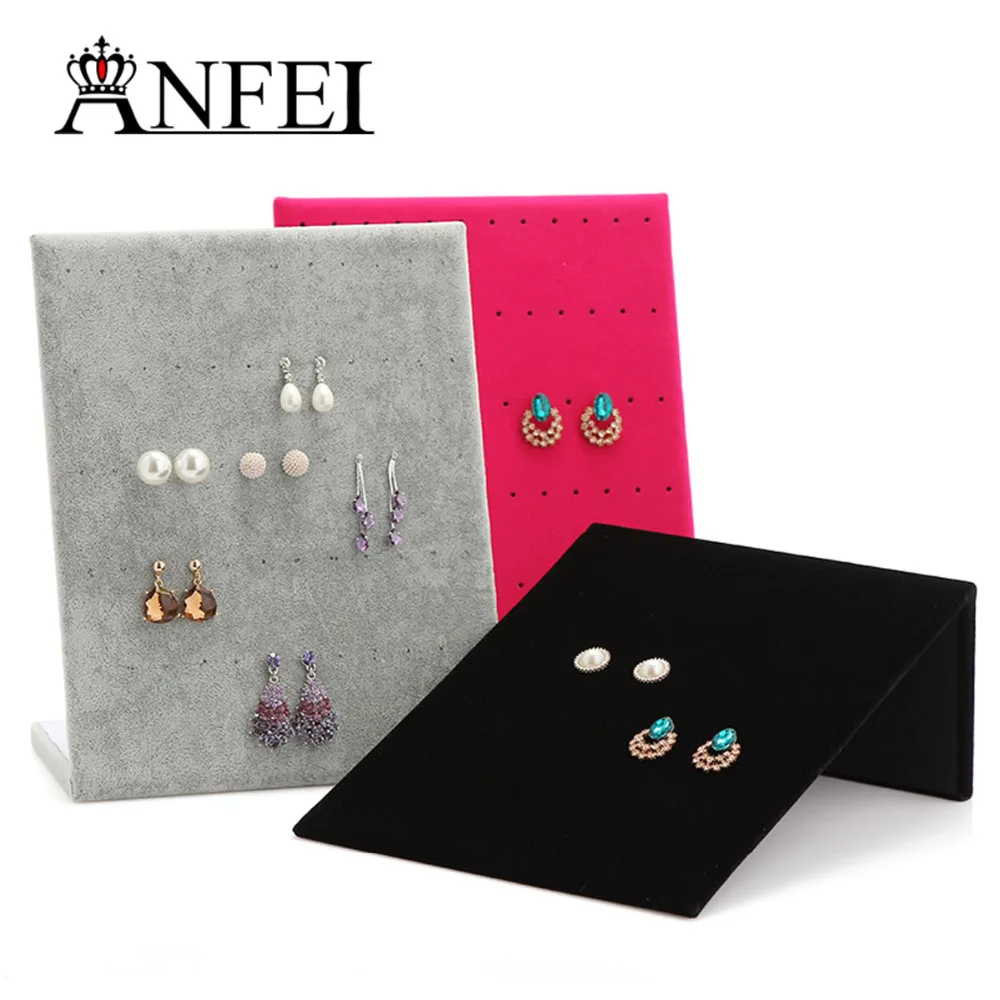 ANFEI 7 Differents Style Velvet Plastic Stud Earring Display Shelf