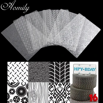 

Aomily 6Pcs/Set Embossed Fondant Cake Molds Transparent Plastic Textured Sugar Crafts Sheet DIY Baking Decorating Tools Supplies