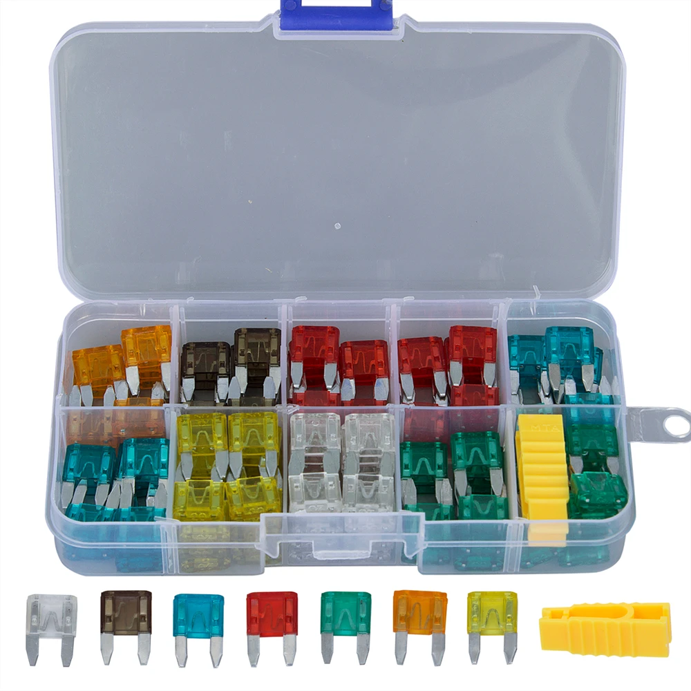 

Hakkin 120pcs/lot Standard Car fuse medium blade fuses car auto fuse car 5A 7.5A 10A 15A 20A 25A 30A with box