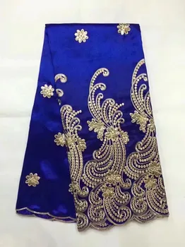 

Most Popular Dark Green sequin fabric 5Yards African George Lace Fabric high Quality French George lace fabric For Lady