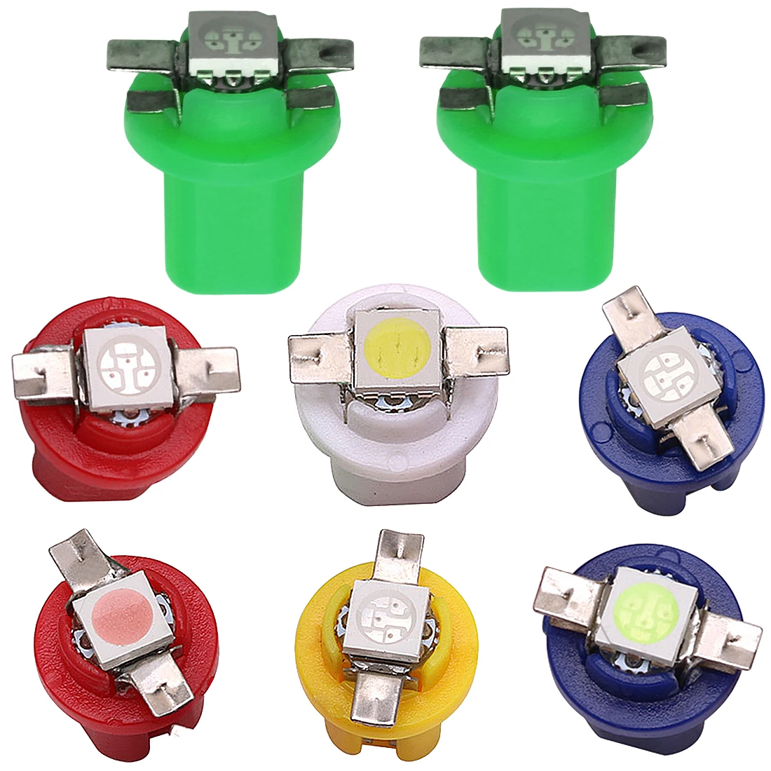 

Hot Sale 10pcs T5 0.12W LED Car Parking Light B8.5 1 COB LED Wide Angle design Lamp Auto Turn Side Bulbs License Plate bulbs 12V