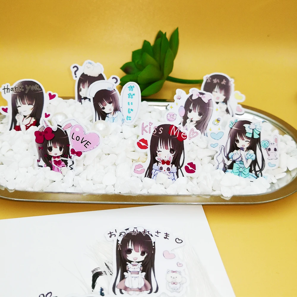 20 / 40pcs Beautiful Cute Japanese Anime Girl M Scrapbook Paper Homemade Decorative Stickers DIY Craft Decal Diary Decoration | Канцтовары