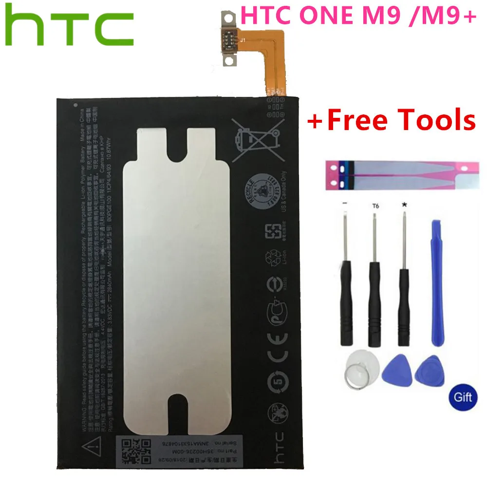 

HTC Original 2840mAh B0PGE100 Replacement Battery For HTC One M9 M9+ M9W One M9 Plus M9pt Hima Ultra 0PJA10 0PJA13+Free Tools