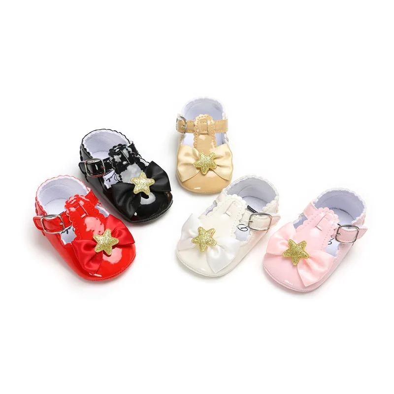 Г. Новая обувь принцессы для маленьких девочек из искусственной кожи, для детей Выходные туфли для девочки новорожденных Bebe Первые ходунки Прямая поставка