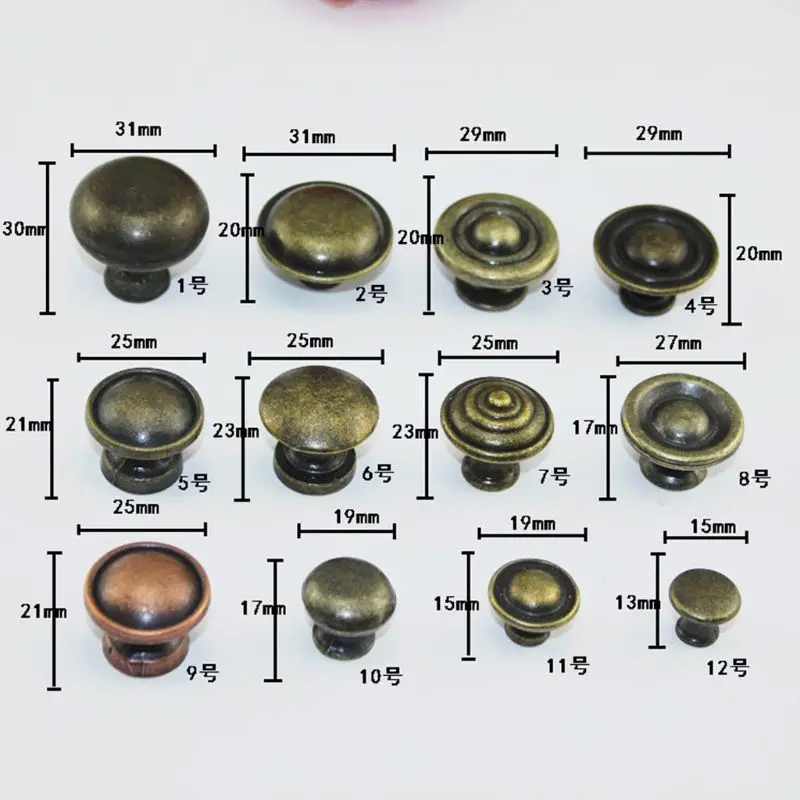

OOTDTY Door Knobs Set of 10 Drawer Buttons Vintage Brass Handles Furniture Cabinet Knobs for Kitchen Cupboards