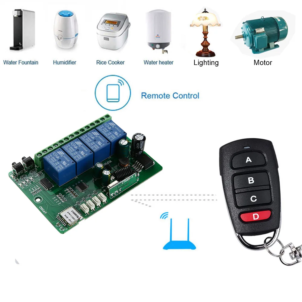 AC DC7V 36V 4CH реле дистанционный переключатель Wi Fi Беспроводной Универсальный