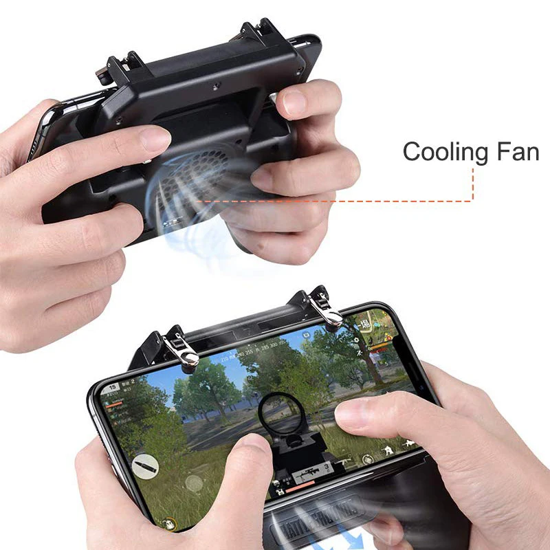 Pubg Controller Gamepad Pubg Mobile Trigger L1R1 Shooter Joystick Game Pad Phone Holder Cooler Fan with 2000/4000mAh Power Bank