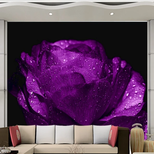 beibehang kundenspezifische stereoskopische geheimnisvolle lila rosen tapete schlafzimmer tv wandbild einfache eleganz atmosphre - Rosentapete Schlafzimmer beibehang kundenspezifische stereoskopische geheimnisvolle lila rosen tapete schlafzimmer tv wandbild einfache eleganz atmosphre - Rosentapete Schlafzimmer