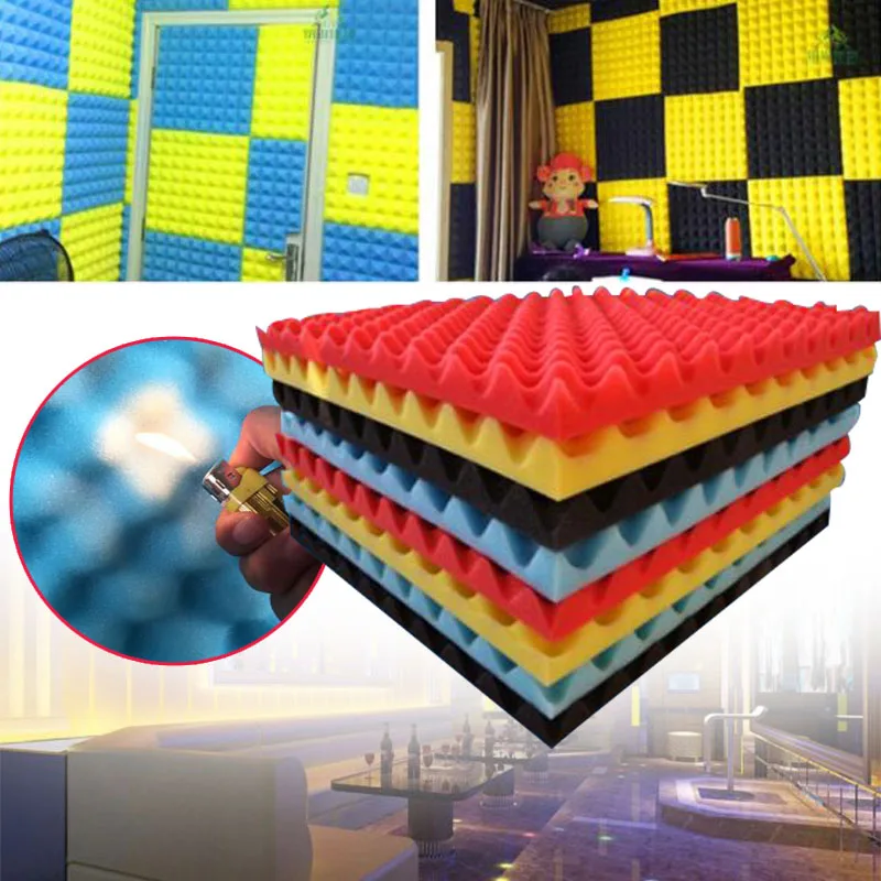 

50x50x3cm Studio KTV Bar Soundproof Sponge Panel Sound Absorption Random Color High Density Good Elasticity Not Easy To Deform