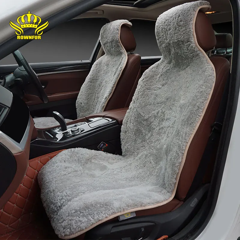 100% чехлы для сидений из овчины универсальные автомобиля Зимние Меховые