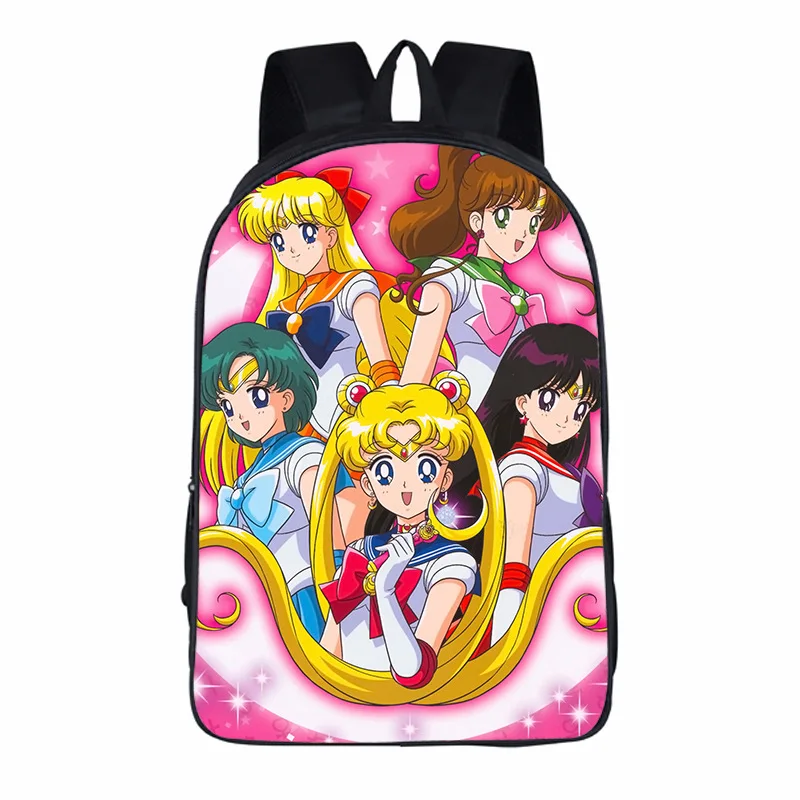 

Sailor Moon Kawaii 16 Inch Women Backpack Cartoon Printed School Bag For Girls Travel Laptop Backpack Mochila Escolar Knaspack