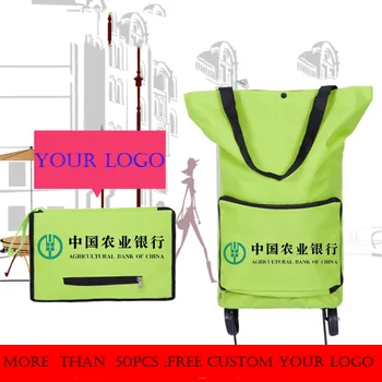 

Small bag travel organizer set Lightweight Trolley Wheel Reusable Grocery Shopping Bag Luggage Telescopic Folding handbag