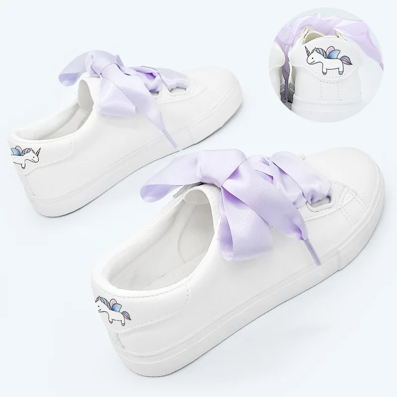 

Hot Original Designer Shoes Ribbon White Sneakers Woman Spring 2019 Breathable PU Casual Shoes Ladies Skate Shoe