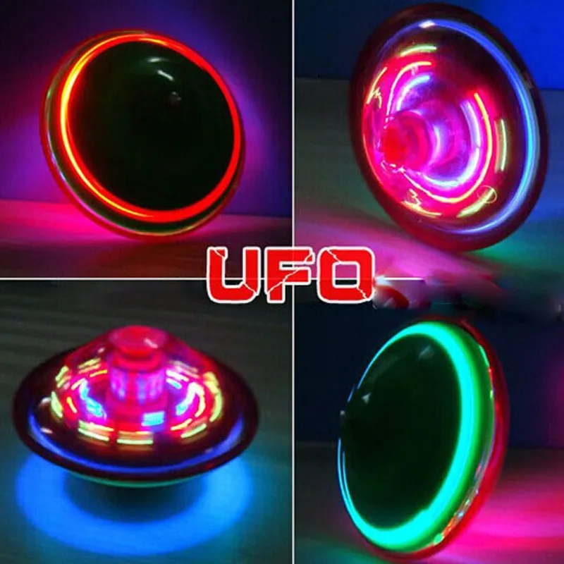 Free Shipping Laser Color Flash LED Light Toy Music Gyro Peg Top
