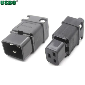 

Wholesale ce 250v 16a C19 C20 female male 3 sprong AC PDU UPS power outlet wired electrical Receptacle AC socket plug