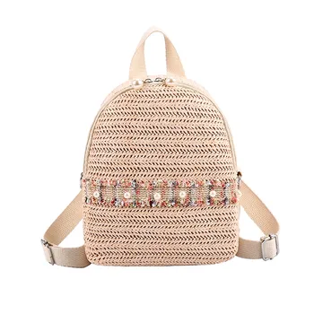 

OCARDIAN Backpack Summer Women Girl Color Matching Wild New Fashion Straw Leisure Travel Bag Student Bag Backpack mochila mujer