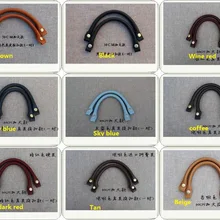 10 шт. = 5 пар натуральной воловьей кожи сумка ручка. DIY кожаные ручки для сумки ремешок 30*1,5 см с серебряными/бронзовыми заклепками