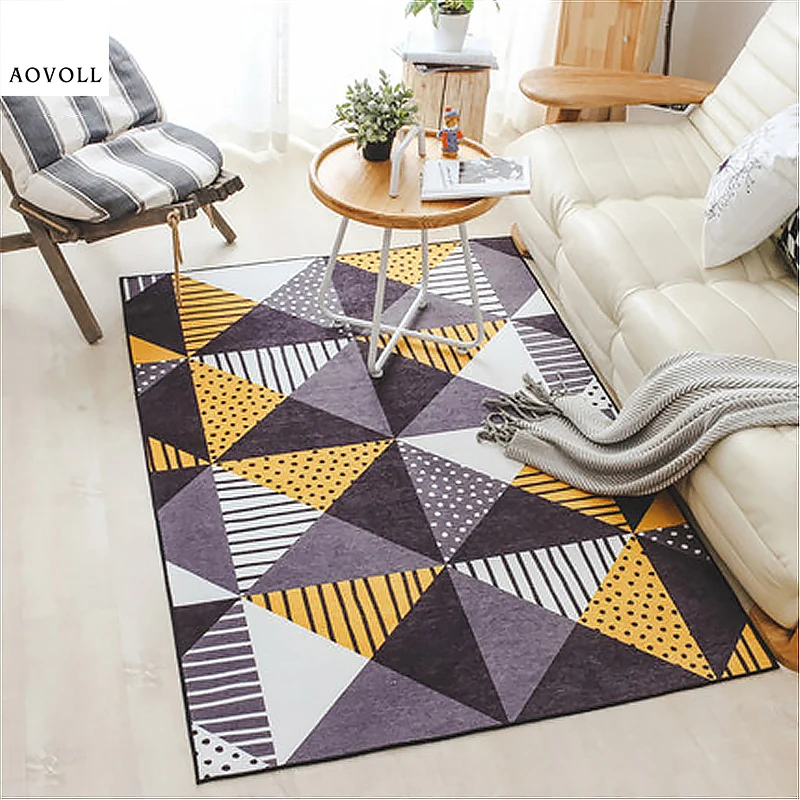 

AOVOLL New Fashion Nordic Style Carpets For Living Room Bedroom Kid Room Rugs Home Carpet Floor Door Mat Simple Modern Area Rug