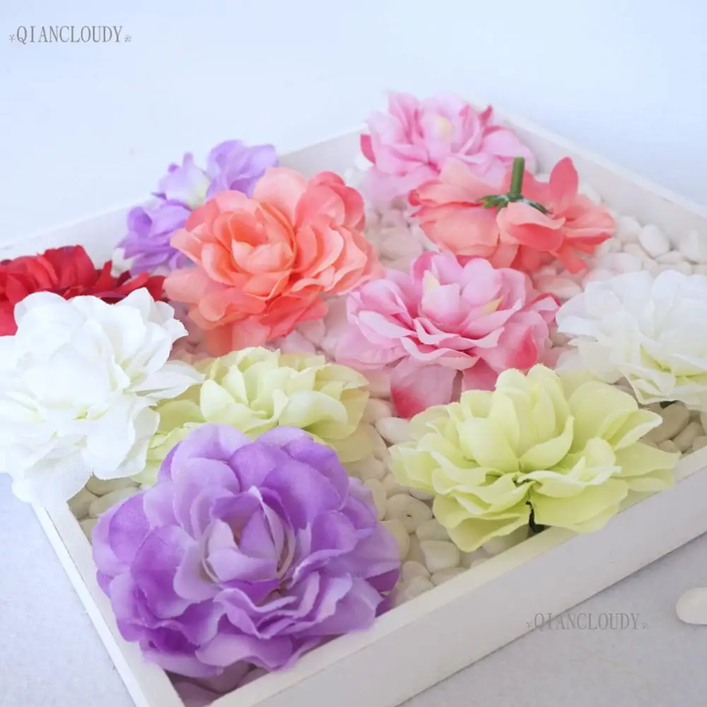 36 pieces Artificial Lotus Silk flower Heads Floral Craft for Hair Clip