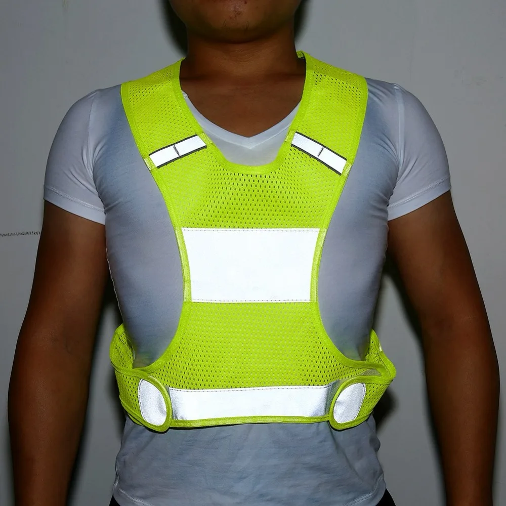 Регулируемая высокая видимость светоотражающий жилет безопасности ночной бег Велоспорт безопасности одежда размер L