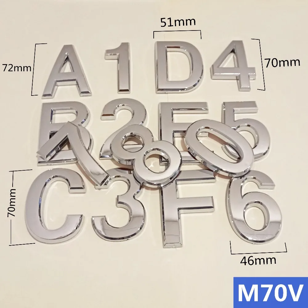 M70V亮银70mm塑料门牌=混合+白底