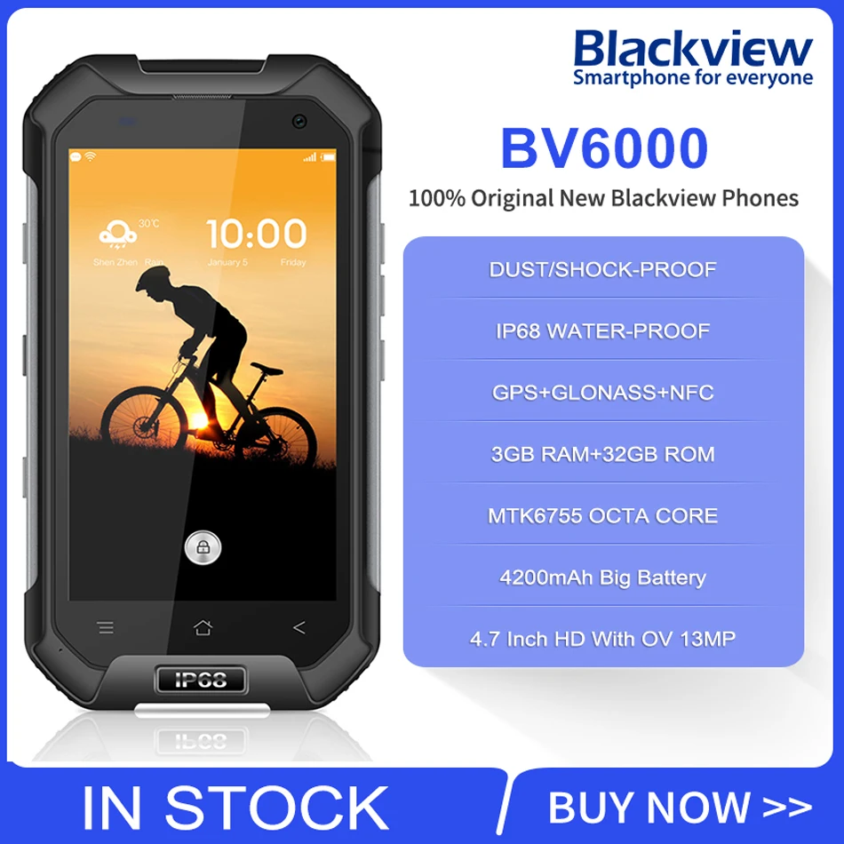 In Stock Original Blackview BV6000 Android 7.0 Mobile phone MTK6755 Octa Core 3GB+32GB 13MP Glonass IP68 WaterProof Smartphone In Stock Original Blackview BV6000 Android 7.0 Mobile phone MTK6755 Octa Core 3GB+32GB 13MP Glonass IP68 WaterProof Smartphone