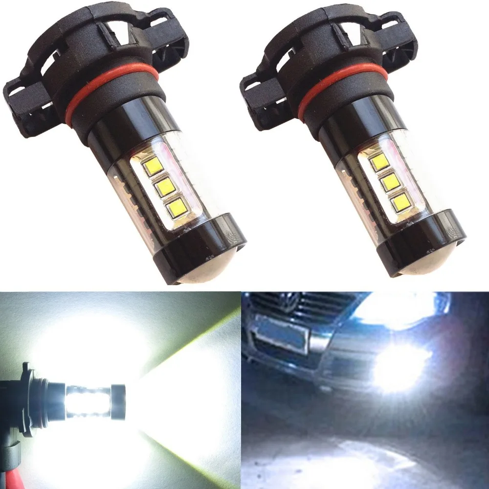 

2Pieces 2504 PSX24W 80W High Power Cree Chips LED Xtremely Super Bright White LED Lights Bulbs for Fog Light
