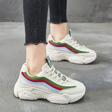 

2019 new breathable shoes woman Height Increasing sneakers ladies platform shoe women stability sports running shoes for women