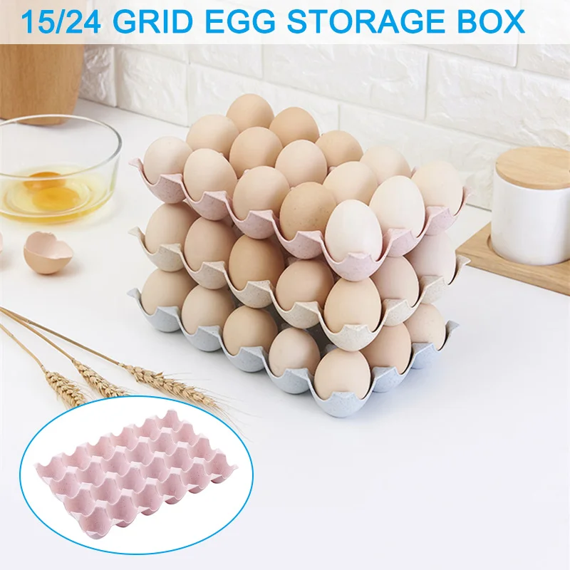 

1 Pcs Egg Storage Shelf Wheat Fiber Organizer Refrigerator Egg Container Racks MYDING
