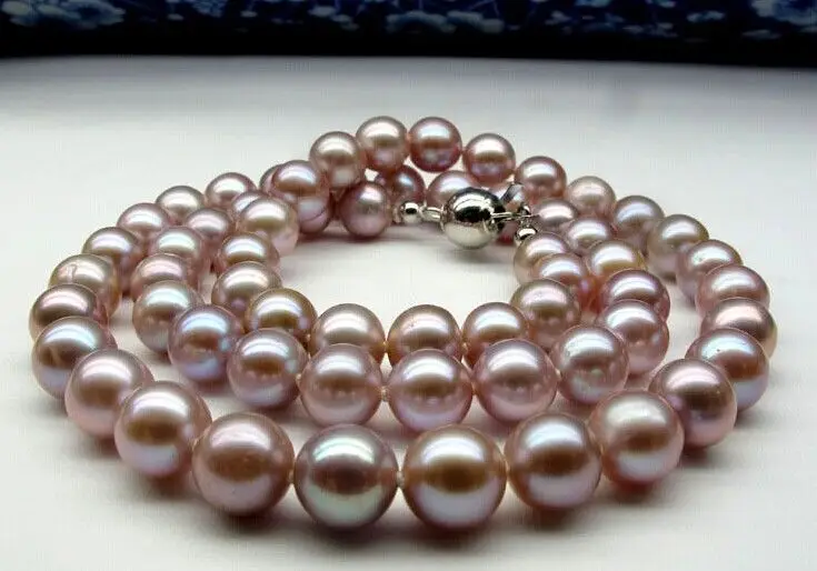 

Free shipping hot sale Women Bridal Wedding Jewelry >>elegant 11-12mm Australian south sea pink purple pearl necklace 17inch