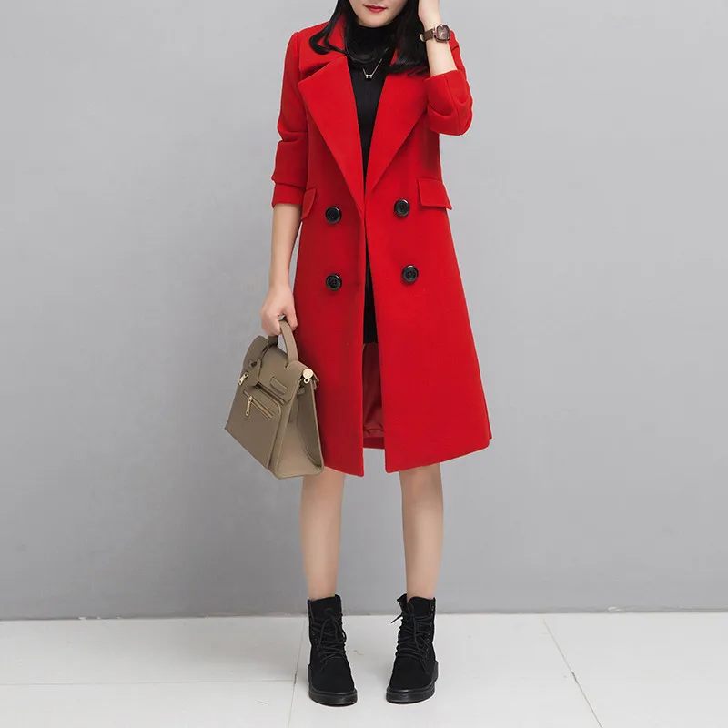 blue Femmes Mediun Pur armygreen Laine De Couleur Beige Tempérament black Manteau Qualité Femelle red Élégante Veste Nouveau caramel Long Hiver Haute Fashion459 Colour wCqUSxt0