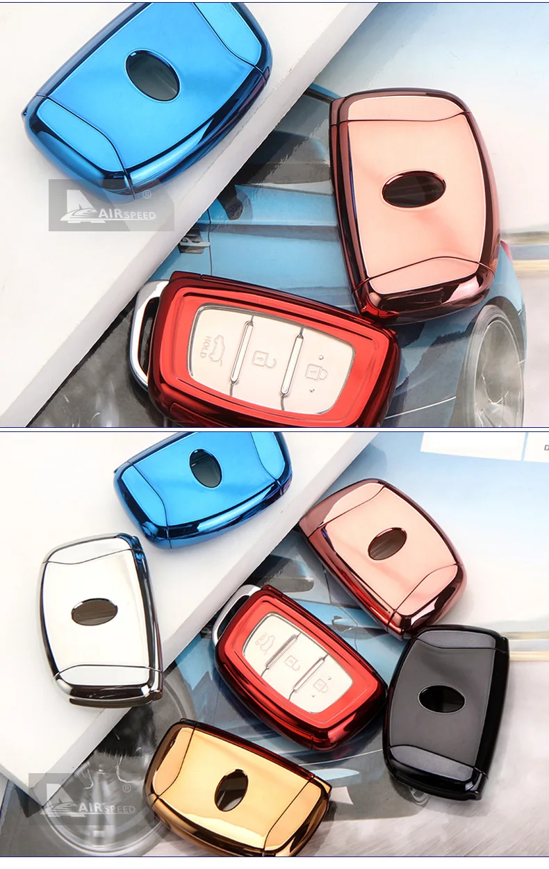 AIRSPEED TPU 3 Button Smart Car Key Case Key cover Key shell for Hyundai IX35 Tucson 2016 2017 Solaris Sonata IX25 Mistra Verna (7)